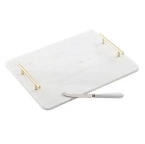 ถาดเสิร์ฟอาหารที่บ้านพร้อมที่จับโลหะเครื่องใช้บนโต๊ะหินอ่อนสำหรับร้านอาหารและโรงแรม - Product Image 1