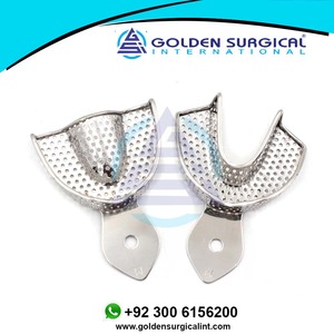 Plateau porte-dents autoclavable 6 pièces, plateau d'empreinte dentaire en acier inoxydable supérieur et inférieur, instrument de dentisterie - Product Image 5