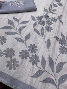 Nouvelle Collection d'été la plus à la mode magnifique couleur fleur imprimé séquence travail léger coton Saree avec chemisier pièce - Product Image 6