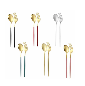 Ensemble de couverts en laiton durable fait à la main boîte noire ensemble de couverts en acier miroir plaqué titane ensemble de cuillères de service à dessert alimentaire - Product Image 4