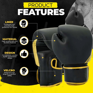 Top Quty Custom Made <b>PVC</b> Professional Boxing <b>Gloves</b> for Adults Genuine Cowhide Leather Printed Pattern - Product Image 2