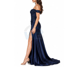 Robe de soirée longue pour femme, épaules dénudées, design personnalisé, couleur et taille sur mesure, vente en gros, sans manches - Product Image 3