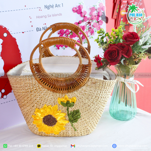 กระเป๋าถือผักตบชวาสำหรับชายหาดและส่งออกจากเวียดนาม - Product Image 6