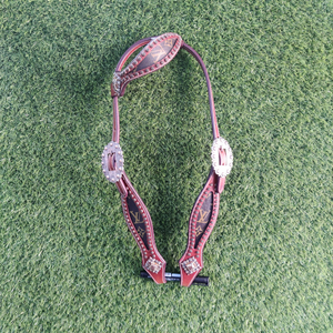 Serre-tête usinée à la main en cuir de vachette occidentale avec bride occidentale pour chevaux par les exportateurs indiens - Product Image 4