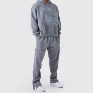 Chándal de marca personalizada para hombre, pantalones de chándal holgados para hombre, Sudadera con capucha, pantalones de chándal acampanados y conjuntos de Sudadera con capucha para hombre - Product Image 5