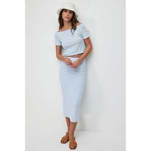 Crop top à col bateau rayé - Product Image 2