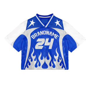 Camiseta de Fútbol Americano de Entrenamiento con MOQ Bajo, Camiseta de Fútbol Transpirable de Malla para Práctica, Camiseta de Fútbol de Malla Bordada OEM - Product Image 3