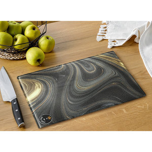 Planche à découper rectangulaire écologique en verre et silicone Ike-Conic, antibactérienne, pour couper les aliments, les légumes et le fromage - Product Image 1