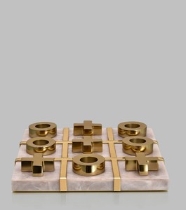 Orteils tic tac en marbre noir, cadeau parfait pour un anniversaire, jeu d'intérieur avec symbole doré pour les enfants et les jeux de société en famille - Product Image 2