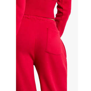 Combinaison de sport personnalisée pour femmes, jogging à fermeture éclair, col montant 100% coton derniers modèles saison d'hiver ensemble de 2 pièces solides - Product Image 3