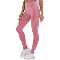 Leggings de yoga personnalisés pour femmes, taille mi-haute, vintage, sans couture, longueur genou, tricotés, pour la gym et l'entraînement