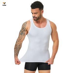 Camiseta sin mangas de algodón de alta calidad personalizada para hombre, ropa deportiva para entrenamiento, camisetas sin mangas de gimnasio en blanco de punto con gofres - Product Image 2