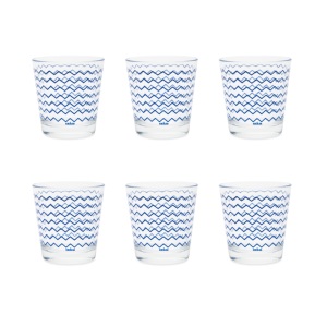 Juego de Vasos Duraderos de 6 Piezas, 25 cl (8.5 fl oz), Decoración Azul, Vidrio Prensado, Diseño Moderno y Elegante, Enjoy by Excelsa - Product Image 2