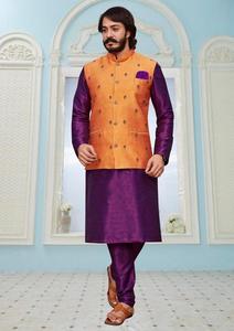 Chaqueta Modi de la Mejor Calidad 2024, Ropa de Boda y Casual para Hombre, Kurta Pajama de Seda Estampada para Exportación, Ropa India y Pakistaní - Product Image 4