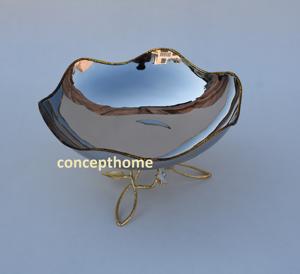 Bol à fruits jetable en acier inoxydable sans BPA de luxe, plateau de style nordique pour les fêtes, le bureau, la décoration de la maison - Product Image 5