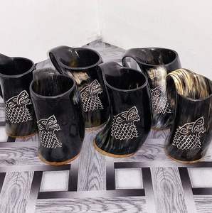 Taza de Cuerno de Búfalo Natural de la Mejor Calidad con Asa, Hecha a Mano, Duradera, con Diseño de Ángel Religioso, para Cerveza, Vino, Sidra, Cerveza Artesanal - Product Image 4