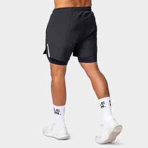 Pantalones Cortos Deportivos de Compresión Personalizados al por Mayor 2025 para Hombre, 2 en 1, Sólidos, de Secado Rápido, de Poliéster, para Correr, Hacer Ejercicio, Estilo Informal - Product Image 6
