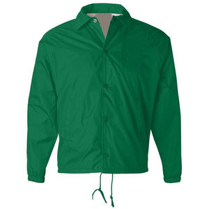 Veste Coach de couleur verte, coupe-vent léger avec fermeture à boutons-pression et poignets élastiques pour un style de tous les jours - Product Image 1