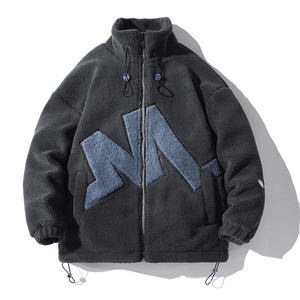 OEM Custom Design Oversize <b>Jacket</b> Casual High Street Fashion Zip up Man Coat 100 Percent Polyester Zipper <b>Fleece</b> Sherpa <b>Jacket</b> - Product Image 2