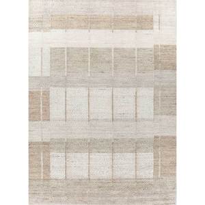 Alfombra de Lana Tejida a Mano Contour Ivory, Alfombra de Yute con Diseño Geométrico Clásico para Hogar, Auto, Alfombra Rectangular para Pasillo o Habitación -Hwl-145(Cs-03) - Product Image 1