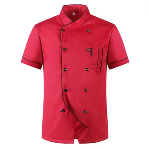 Venta al por mayor personalizable Chef abrigos impresión camisa de manga corta restaurante Gerente uniforme bar restaurante - Product Image 1