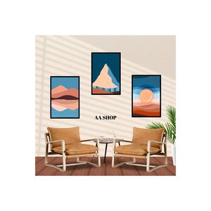 ชุดโต๊ะ MDF 3 ชิ้น พร้อมกรอบพิมพ์ลายคุณภาพสูง ตกแต่งผนังสีสันสดใส ขนาด 50x35 ซม. ผลิตในประเทศ TR - Product Image 5