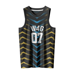 ชุดบาสเก็ตบอลคอวีแบบไม่มีแขน รุ่น Custom W4G ผลิตจากโพลีเอสเตอร์ 100% สำหรับผู้ชาย ระบายอากาศได้ดี ซับเหงื่อ พร้อมลายพิมพ์แบบรีดร้อน - Product Image 2