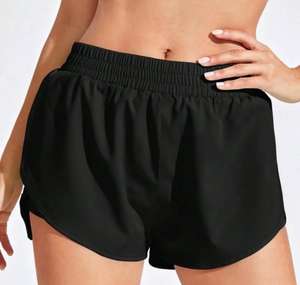 Nouveau short de course sportif 2 en 1 pour femmes motif chaud taille haute coupe ajustée short de yoga de couleur unie - Product Image 6