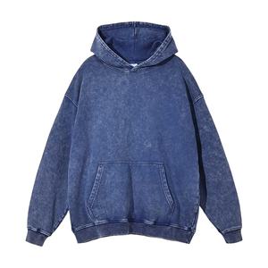 Sudadera con Capucha de Alta Calidad 100% Algodón Lavada con Ácido, Serie High Street, Lavado Estilo Vintage - Product Image 4