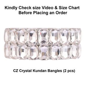 ชุดกำไลคริสตัลอินเดียสำหรับผู้หญิงสร้อยข้อมือเจ้าสาวชุบเงินแบบคลาสสิกผู้ผลิตอินเดีย - Product Image 5