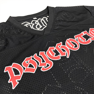 2025 Épaules tombantes T-shirt Surdimensionné Football Vintage 100% Polyester Noir Léger Hommes Mesh Jersey T-Shirt Avec Pour Hommes - Product Image 4