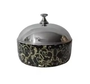 Casseroles arabes de table en forme de casserole arabe avec couvercle en métal et couvercle en métal de qualité supérieure et minimaliste en or en acier inoxydable - Product Image 3