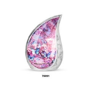 Hermosa urna de cremación de mariposa de lágrima de aluminio para adultos para cenizas humanas, urna funeraria decorativa de gota de recuerdo con bolsa gratis - Product Image 4