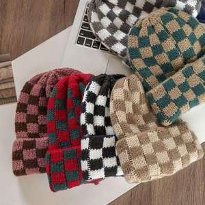 Gorro de invierno de punto liso con diseño personalizado para hombres y mujeres, estilo holgado cálido con impresión Digital - Product Image 3