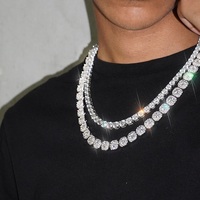 Chaîne cubaine en moissanite de qualité VVS1 AAAA, argent 925, 14 mm, collier de luxe, meilleur cadeau d'anniversaire