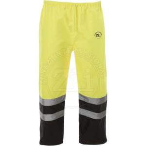 Pantalon de travail en molleton de coton jaune de sécurité, conforme à la norme ANSI Classe 1, EN ISO 20471 Classe 2, résistant aux déchirures, multi-poches, réfléchissant à LED - Product Image 5