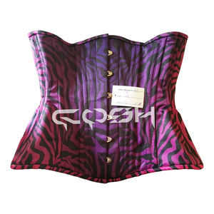 Corset imprimé zèbre multicolore avec fermeture à boucle avant - Product Image 3