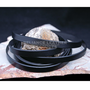 Cordon en cuir plat noir brillant de 5 mm, fabricant de sangles en cuir véritable, approvisionnement en gros - Product Image 6