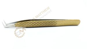 แหนบสแตนเลสปลายเรียวยาว90องศาอุปกรณ์ติดขนตาปลอมแบบโค้งมนปรับแต่งได้ - Product Image 2