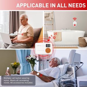 Daytech 500ft + Nhà Hàng Dịch Vụ Không Dây Hệ Thống Đặt Hàng Rung Máy Nhắn Tin Bảng <span class=keywords><strong>Buzzer</strong></span> Y Tá Chuông Giúp Nút Cảnh Báo Cho Người Cao Niên - Product Image 4