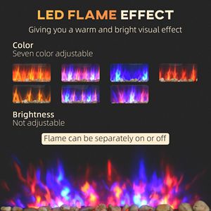 Modern <b>Wall</b>-<b>Mounted</b> Electric Fireplace Heater with LED Display & Remote Control for Home Hotel & RV Use Brand New - Product Image 3
