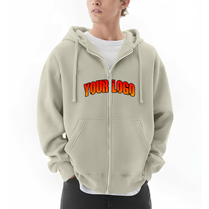 Sweats à capuche à fermeture éclair vierges de haute qualité pour hommes sweats à capuche surdimensionnés en coton molletonné avec logo imprimé personnalisé pour homme - Product Image 6