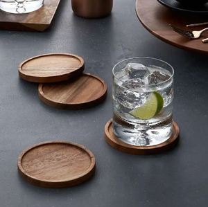 Best Quality Kitchen Accessories Coasters Set Table Display <b>Placemats</b> and <b>Wooden</b> Pads Reusable Coasters With Holder Tea Coffee - Product Image 5