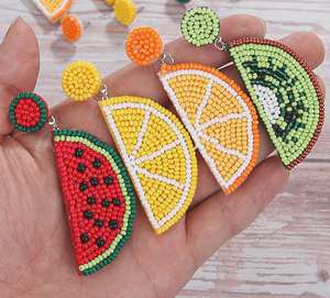 Multicolored Handmade Half <b>Moon</b> Beaded <b>Earrings</b> Multi-Beaded <b>Earrings</b> Women Festive Party Jewelry At Best Price Beaded <b>Earrings</b> - Product Image 5