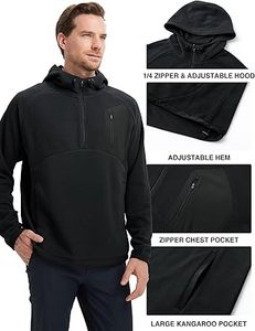Sweats à capuche décontractés d'hiver pour hommes couleur unie 100% coton doublé polaire tricoté coupe régulière séchage rapide et respirant de haute qualité - Product Image 2