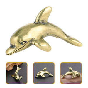 Escultura de delfín dorado saltador, estatuilla decorativa, estatua de delfín de aluminio fundido y obra maestra a un precio asequible - Product Image 4