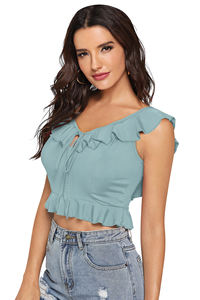 Tops cortos exclusivos de alta demanda de Indian Boutique, ropa occidental cómoda para fiestas con mangas sin mangas, tejido de punto Premium - Product Image 3