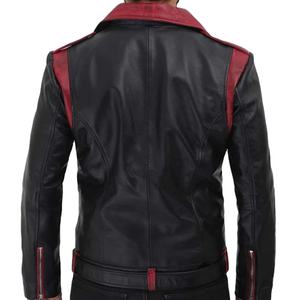 Chaqueta de motorista de cuero real transpirable con cremallera para hombre con forro negro acolchado y bolsillos interiores exteriores OEM al por mayor 2024 - Product Image 4