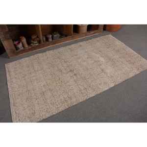 พรมปูพื้นสไตล์ตุรกีโบราณสีเบจแบบเรียบง่ายงานเย็บปะทำด้วยมือขนาด3.5 x 6.6ft ขนแกะขนเฟอร์ขนเฟอร์ทรงสี่เหลี่ยมผืนผ้าพรมสำหรับห้องยางพาราดีไซน์โถงทางเดิน - Product Image 5