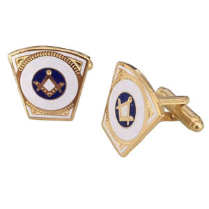 Nouveau haute qualité 2025 meilleure vente passé haut prêtre brodé maçonnique Regalia boutons de manchette personnalisé fait à la main maçonnique boutons de manchette - Product Image 1